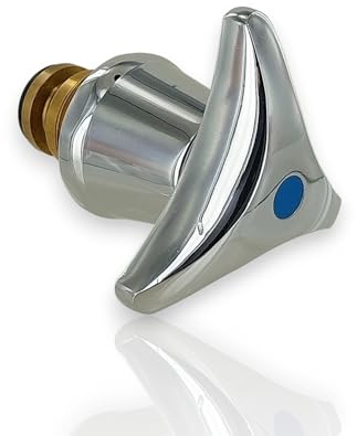 DL-pro Knebel Ventiloberteil 1/2 Zoll mit Innenoberteil Kaltwasser blau dreikant Hahnoberteil Drehknopf Griff für Wasserhahn Armatur