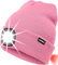 ATNKE 8LED beleuchtete Strickmütze, wiederaufladbare USB-Scheinwerferkappe mit extrem Heller, wasserdichter Lampe und Blinkender Alarm Rotes Rücklicht Multi-Color/Pink