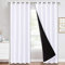 PONY DANCE 100% Blackout Double-Layer Curtains with Liner - Thermal Insulated 66x90 Inch Long Curtains for Bedroom Living Room, Energy Energy & Noise Reducing, White Grommet Blackout Drapes, 2 Panels