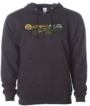 Jeep Herren Atomic Grille Hoodie mit langen Ärmeln und Kängurutaschen - Schwarz - Large