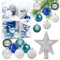 Weihnachtskugeln Blau Silber, 30 pcs Mini Weihnachtsdeko Kugeln Set, 3CM Christbaumkugeln Kunststoff, Kugeln Weihnachtsdeko, Glänzend Glitzernd Matt Weihnachtsbaum Ornamente