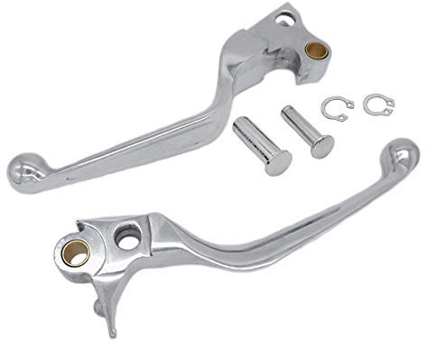 S SYUU Chrome Hebel Bremsgriff Aluminium Bremshebel Kupplungshebel kompatibel mit Harley Davidson Dyna XL Sportster 883 1200 Softail Fat Boy Road King 1996-2003