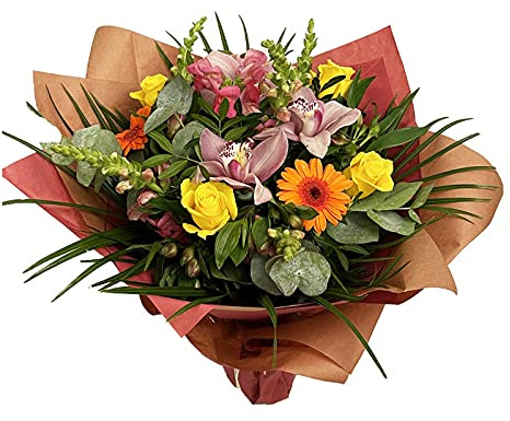 Midsummer Radiance Seasonal Orchid Rose Bouquet | Fresh Cut Flowers Indoor Gift Decoration for Birthdays, Anniversaries, Get Well, Thank You, and Events