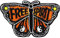 Schmetterling Aufnäher PREMIUM Patch mit Stickerei | Free Spirit Hippie Geschenk zum aufnähen - Woodstock Applikation für Jeans | Yin Yang Aufkleber Butterflie zum annähen - 80x50mm