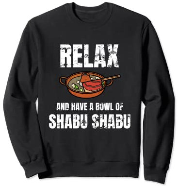 shabu shabu bowl relax noodle japanese men women retro Sweatshirt