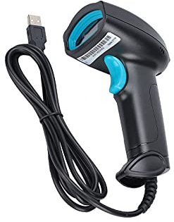 ciciglow Barcode-Scanner, 1D/2D-QR-Barcode-Lesegerät, 360°-Lese-Barcode, USB-Kabel, Sturzfest, für Kassensysteme, Geschäfte, Supermärkte, Lager(Schwarz und blau)
