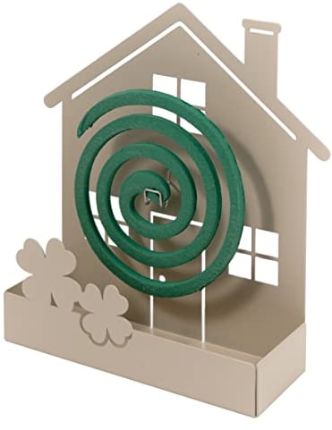 Baroni Home Anti-Mücken-Spirale Halter aus Metall, Räucherspirale Halter für Innen- und Außenbereiche, Halter für Mückenabwehr, 17x5x18 cm, Taubes Haus