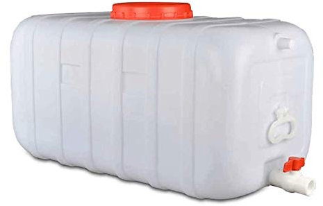Plastique Réservoir D'eau Extérieur Avec Robinet,25L/50L/100L/150L/200L Rectangulaire Horizontal épaissie Couvercle De La Cuve De La Tour Réservoir D'eau De Plein Air Récipient De Stockage (Size:150L)