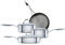 Circulon SteelShield C Series - Juego de 4 sartenes de inducción de acero inoxidable con antiadherente híbrido, utensilios de cocina de metal aptos para lavavajillas