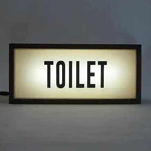 MITLOW Restroom Neon Sign, LED Light Up TOILET Sign, with Remote Control, Acrylic Surface and Wooden Case, Wall Decoration Sign for Shop Store Bar Pub Club, Public Restrooms Service