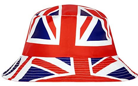 SPIRIT OF ESSEX Union Jack Flag Bucket Hat Reversible England Flag Unisex 2 in 1 Reversible Team GB