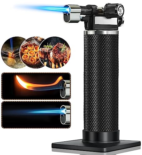 WANBRO Kitchen Blow Torch, Adjustable Jet丨Soft Flame, Refillable Butane Gas Lighter for Cooking, Creme Brulee, Welding & Soldering, Resin Art (Gas NOT Included)