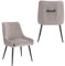 SVITA Isabelle 2er Set Esszimmerstühle Sessel Essstühle Polsterstuhl Lounge-Stuhl Schminkstuhl Chair Rückenlehne Griff Samt Grau