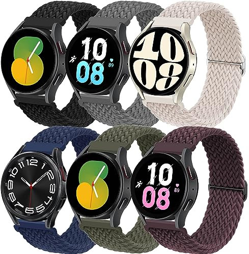 20mm Cinturino Nylon per Samsung Galaxy Watch 7/6/5/4/FE 40mm 44mm/3 41mm/Amazfit Gts 2 Mini/2/Gtr 4/Bip U Pro/Bip 3 Pro/Bip U, 6PCS Cinturini Sport per Smartwatch 6 Classic 47mm 43mm/5 Pro 45mm Band