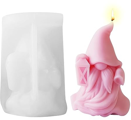 Nexoria Silikonform Wichtel, 3D Wichtel Silikonform Kerzenform Silikon Weihnachtsmann Silikonformen Gießforme Silikonformen Für Beton Silikonformen Epoxidharz DIY Formen Für Kerzenherstellung (A)