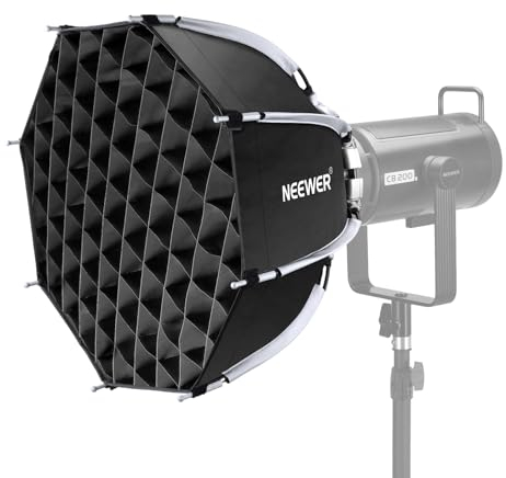 NEEWER 45cm Octagon Softbox, Bowens Mount Achteckige Softbox mit Honeycomb Gitter, Tasche für RGB CB60 CB60B CB200B MS60B MS60C MS150B S101-300W/400W Pro Vision 4 Q4, NS21P