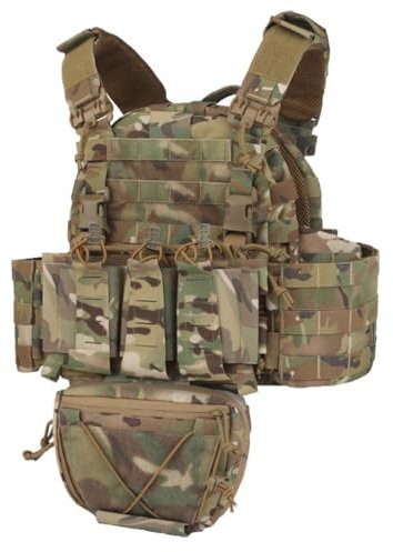 KLYso ARC Tactical Plate Carrier MOLLE Hunting Vest Tubes Quick Release 556 762 Triple Magazine Pouch Multifunctional Military Airsoft (Color : CP)