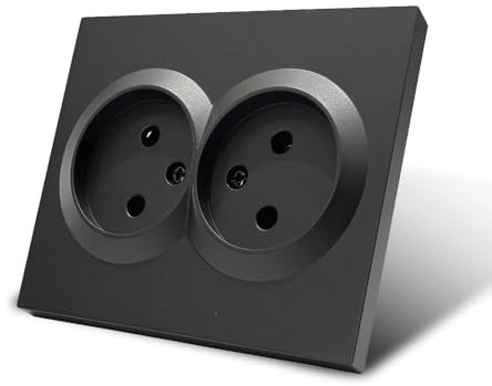 Enchufe de pared para montaje empotrado,Juego de tomas eléctricas de pared,Tomas eléctricas de pared interior 250 V CA 16 A,Doble enchufe empotrado Toma sin toma de tierra