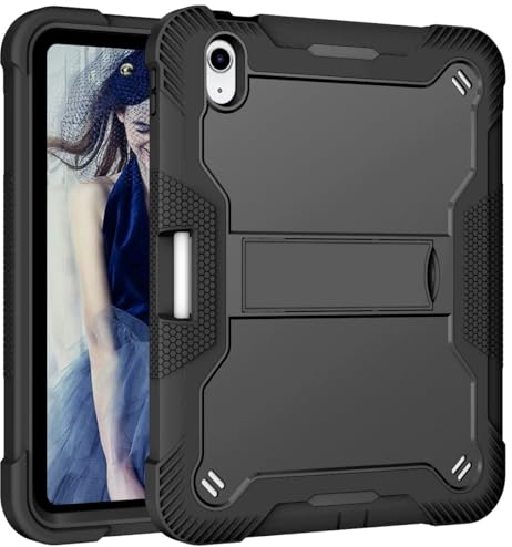 CasurvivePro Hülle für Amazon fire HD 8 2022 8 Zoll, Abdeckung mit integriertem Ständer für robuste, stoßfeste Hart-Hybrid-Hülle (schwarz)