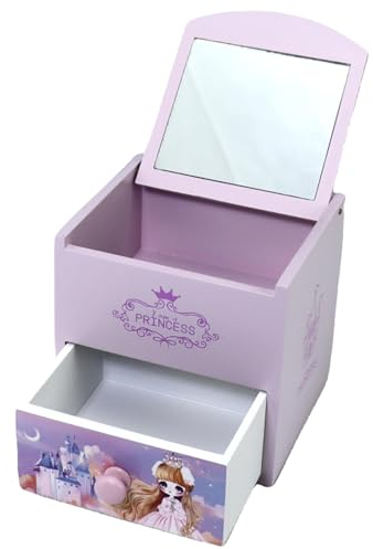 JIUYUAEZ Schmuckkästchen für Mädchen, violett, Tisch-Aufbewahrungsbox, kleines Mädchen, Geburtstag, Weihnachten, Geschenk, Kinder-Schmuckkästchen