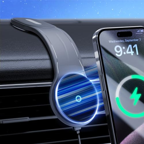 ANKEWAY für MagSafe 15W Autoladegerät Halterung, Falten Schnelllade Autohalterung für Armaturenbrett, Kompatibel mit iPhone 16/15/14/13/12 Pro Max Mini Plus & Galaxy S25 24 23 22, LG, Xiaomi etc