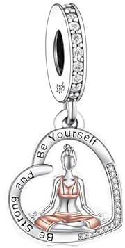 Yoga Charm kompatibel mit Pandora Armband – Echtes 925er Silber Geschenk für Sie Für Meditation Liebhaber Geschenk für Yogalehrerin