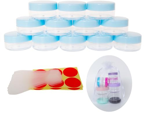 Wopanxye 12 Stück 10g Leere Proben Behälter Proben, 10ml Transparente Kosmetik Behälter mit Deckel für Make-up, Lidschatten, Nägel, Perlen, Lipgloss, Balsam, Badlotion, Gesichtscreme, Salben