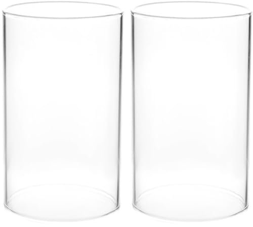 MAGICLULU 2pièces Couvercles De Bougie Verre Transparent Abat-Jour Cylindrique Résistant Au Vent pour Décoration Romantique Accessoire De Bougie pour Créer Une Atmosphère Chaleureuse