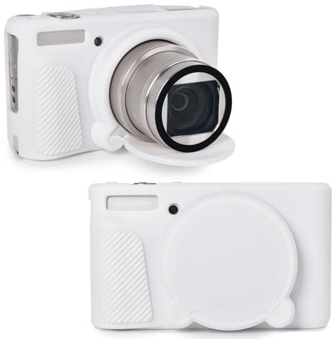 Rieibi Custodia per fotocamera SX740, custodia in silicone per fotocamera Canon Powershot SX740/SX730, custodia protettiva in silicone compatibile con fotocamera digitale Canon SX730/SX740 HS - bianca