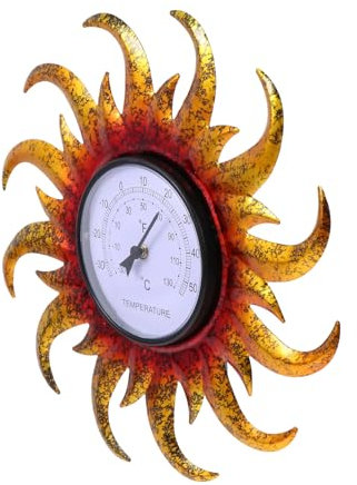 Parliky Außenthermometer Sonde Für Gartenmesser Garten Temperatur Tester Kreatives Thermometer Wand-sonnenblumen-skulptur Außentemperaturfühler Temperatur An Der Wand Sonnenwand Plastik