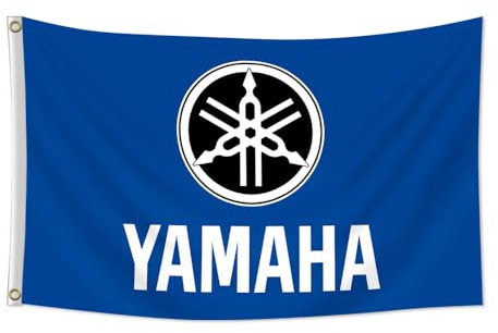 Flagara Bandiera da 9 x 1,5 m compatibile con bandiera Yamaha Racing Banner Man Cave Decor colori vivaci stampa HD poliestere 150D