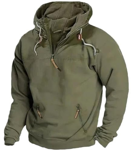 Viunychn Kapuzenpullover Herren Langarm Kapuzenjacke Baumwolle Sweatjacke Einfarbig Sportjacke Slim Fit Fell Hoodie Outdoor Winter Kapuze Herbst Winter Kapuzenpullover