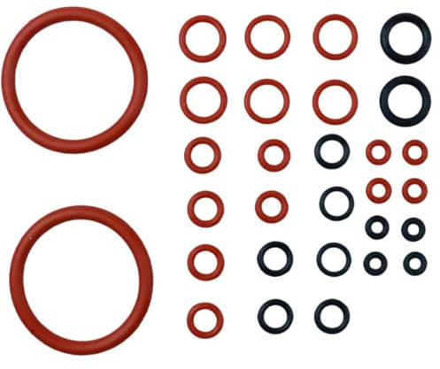 XPEX O-Rings, Pack of 30, Silicone, Multicoloured, 15pcs Coffee Machine Seals, Compatible with Philips Saeco Gaggia