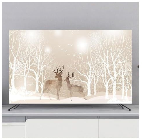 Yoeoefuo Tv Abdeckung Fernseher Schutzhülle 32 - 85 TV/PC Allwetter Schutzcover Dekorativ Landscape Print Universal Displayschutzfolie Television Staubabdeckung TV Protective Cover(Stil 2,45-48in)