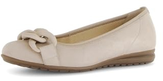 Gabor Damen Klassische Ballerinas, Frauen Flats,Moderate Mehrweite (G),Ballerinen,Halbschuhe,Sommerschuhe,Slipper,Oak (Uni),39 EU / 6 UK