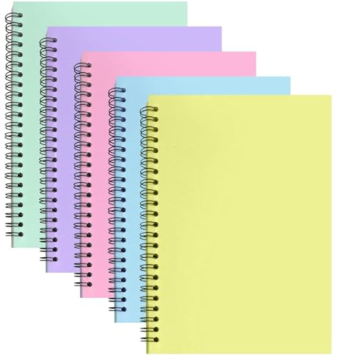 ABCDPP Lot de 5 blocs-notes à spirale A4 (multicolore)