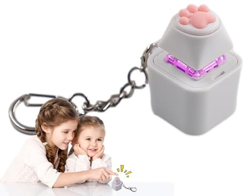 Syengery Key Fidget Toy,Keyboard Fidget Clicker,Leuchtender Finger-Tastatur-Schlüsselanhänger Fidget | Neuheitsspielzeug für Kinder und Erwachsene, zum Aufhängen an Handyhüllen, Taschen, Schlüsseln