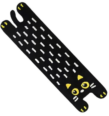 HADAVAKA Niedliche Badteppiche Lustige Lange Katze Badematten Für Badezimmer, Schlafzimmer Nachttisch Decke Zimmer Wohnzimmer Lange Erde Matte Couchtisch Schreibtisch Matte (Black, 180 * 50cm)
