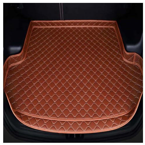 NanDeZ Passgenaue Kofferraummatte Aus Leder für Citroen C4 Grand Picasso 2013-2018, Staubdicht Waterproof Kofferraum Schutzmatten, Kofferraumwanne Antirutschmatte,E/Brown