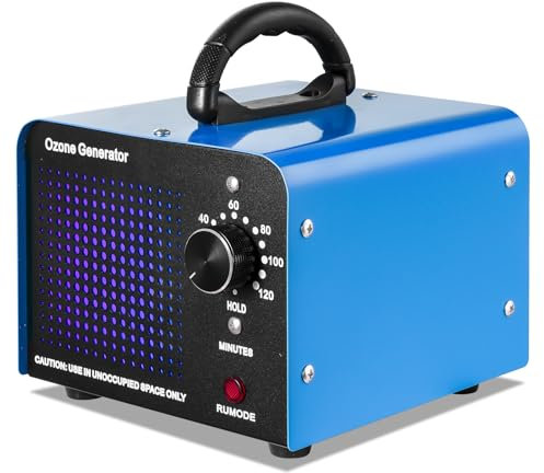 Sararoom Ozone Generator 60,000 Mg/h Negative Ion Generator, Commercial Industrial Odor Removal Eliminator Deodorizer Machine With 120 Minute Timer, Up to 200m² Air Purifier for Cars, Flats, Smoke