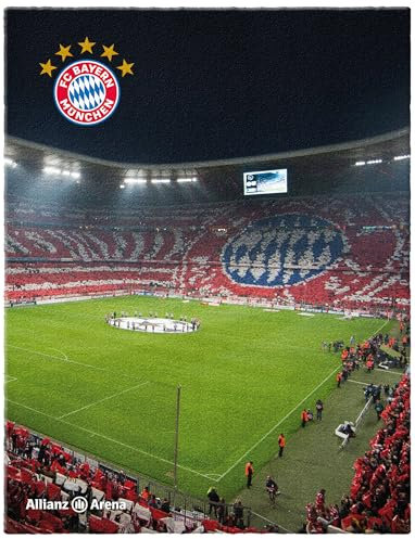 FC Bayern München Teppich Allianz Arena 100 x 130cm rutschhemmend lärmhemmend Kinder-Vorleger Läufer Fußball FCB Deutscher Rekord-Meister Mia san Mia Champions Leage Bundesliga