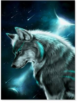Wolf und Planet，3D Puzzle 1000 Stück, Papier Montiert DIY Puzzle Montage Spielzeug Für Kinder, Papier Puzzle Papier Geschenk（50x70cm）-C12