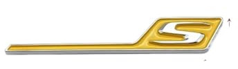 NBCNZCTSAS ABS S-Abzeichen-Emblem-Kofferraumaufkleber passend for Mercedes Benz AMG S AMG E63S C63S GLC63S GLE63S GLS63S GTS GT43S GTR GT53 GT50 CLA45S(Silver Yellow Big)
