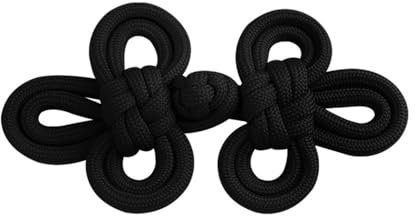 10 Paar chinesische Knoten, handgefertigt, Froschknöpfe, Verschlussknoten, Nähknöpfe, Verschlüsse für Cheongsam Tang-Anzug, Strickjacke, Pullover, Umhang, Mäntel, Kostüme, Outfit, Nähen, Schwarz