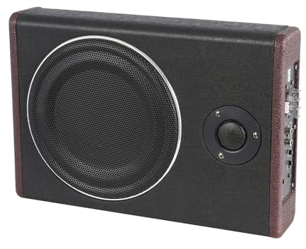 10 Zoll Schlanker Max 600W Subwoofer Aktiv Powered Untersitz-Auto Audio Subwoofer mit Eingebautem Verstärker, Untersitz Subwoofer Aktiv für Auto/LKW, Niedrigen und Hohen Eingangspegeln