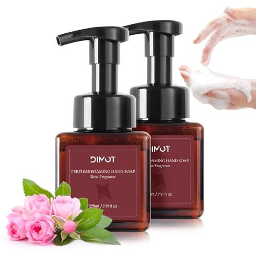 Schaumseife Rosen Duft – Flüssigseife mit Hyaluron & Vitamin E, 225ml 2Pack | Alkoholfrei & parabenfrei, Spendet intensive feuchtigkeit, Pflegt die haut sanft, Praktische 2er-pack größe