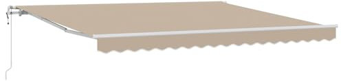 vidaXL Toldo Retráctil Automático Beige 400x350 cm, Tela de Reemplazo para Toldo 4x3.5 m Beige