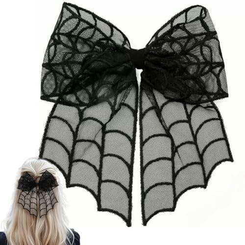 GNHG Halloween Haarnadel,Haarspange Mit Schwarze Schleife Vintage Gothic Haarspangen Halloween Haarschmuck Haarzubehör Für Mädchen Kostüm