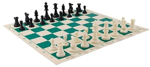 Brettspiel Schachmatte mit Aufbewahrungsbehälter, rollbare Schachbretter, tragbares, leichtes und rutschfestes Schachbrett for Kinder und Erwachsene Schach(36 * 36cm)