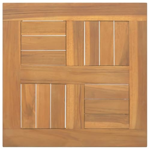 SKTQYQO Quadratische Tischplatte 40 x 40 x 2,5 cm aus natürlichem Teak-Massivholz für Restaurant, Bar, Hotel – Tischplatte Ersatztisch, robust, witterungsbeständig, einfach